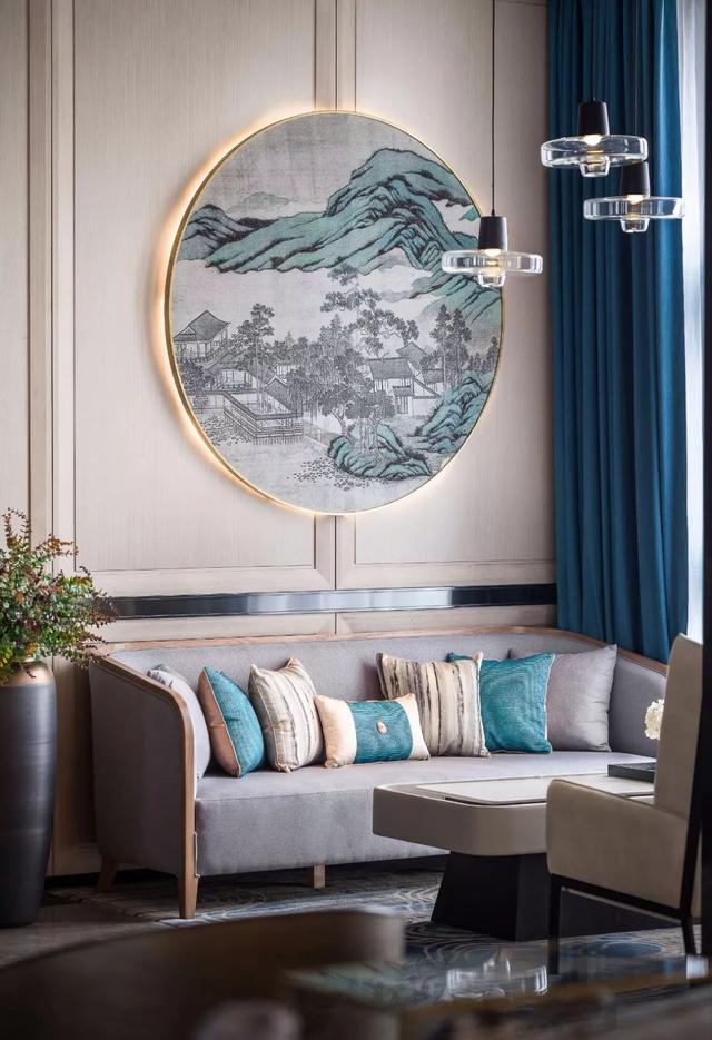 沙发背景墙，最美不过新中式-大树装饰