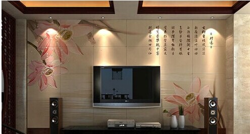 部分瓷砖背景墙效果图