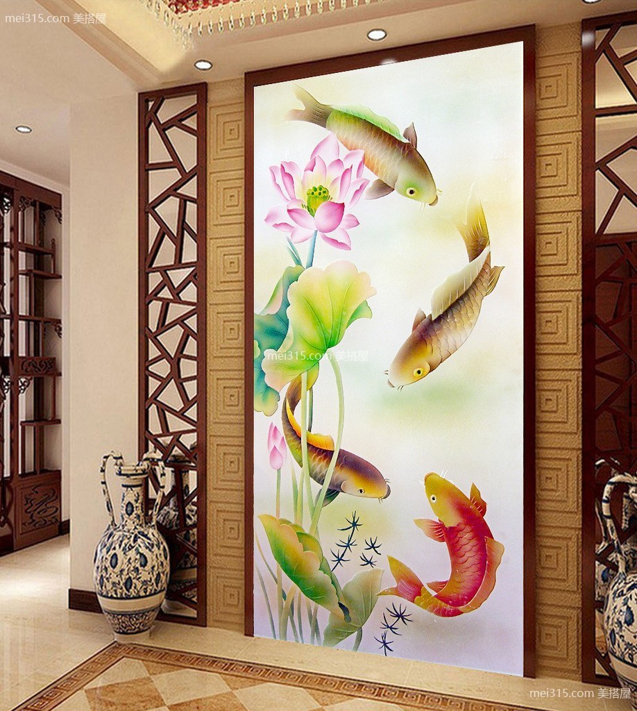 家装玄关用什么壁画好 进门玄关壁画风水解析