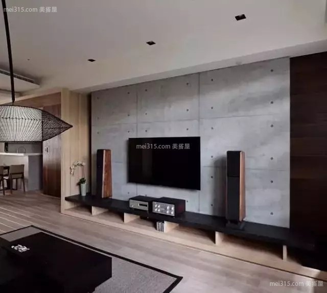 工业风水泥电视背景墙，省钱又好看 ！